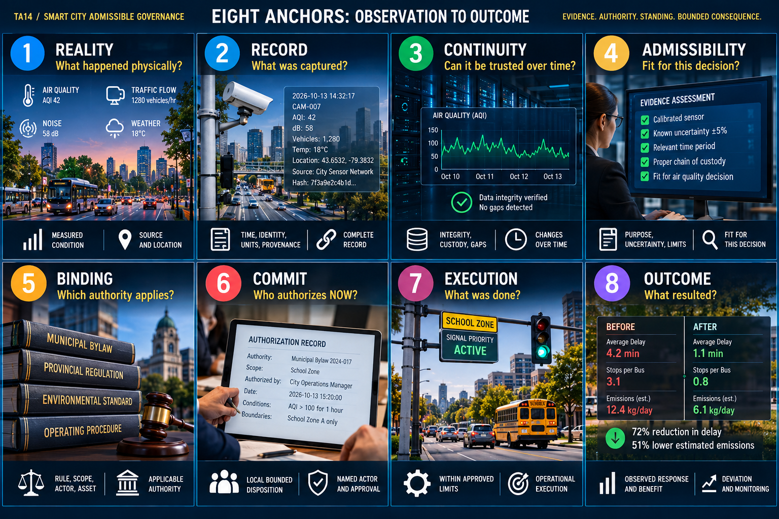 TA14 Smart City teaching image 01: Smart City Governance Overview; all readings, approvals and outcomes hypothetical