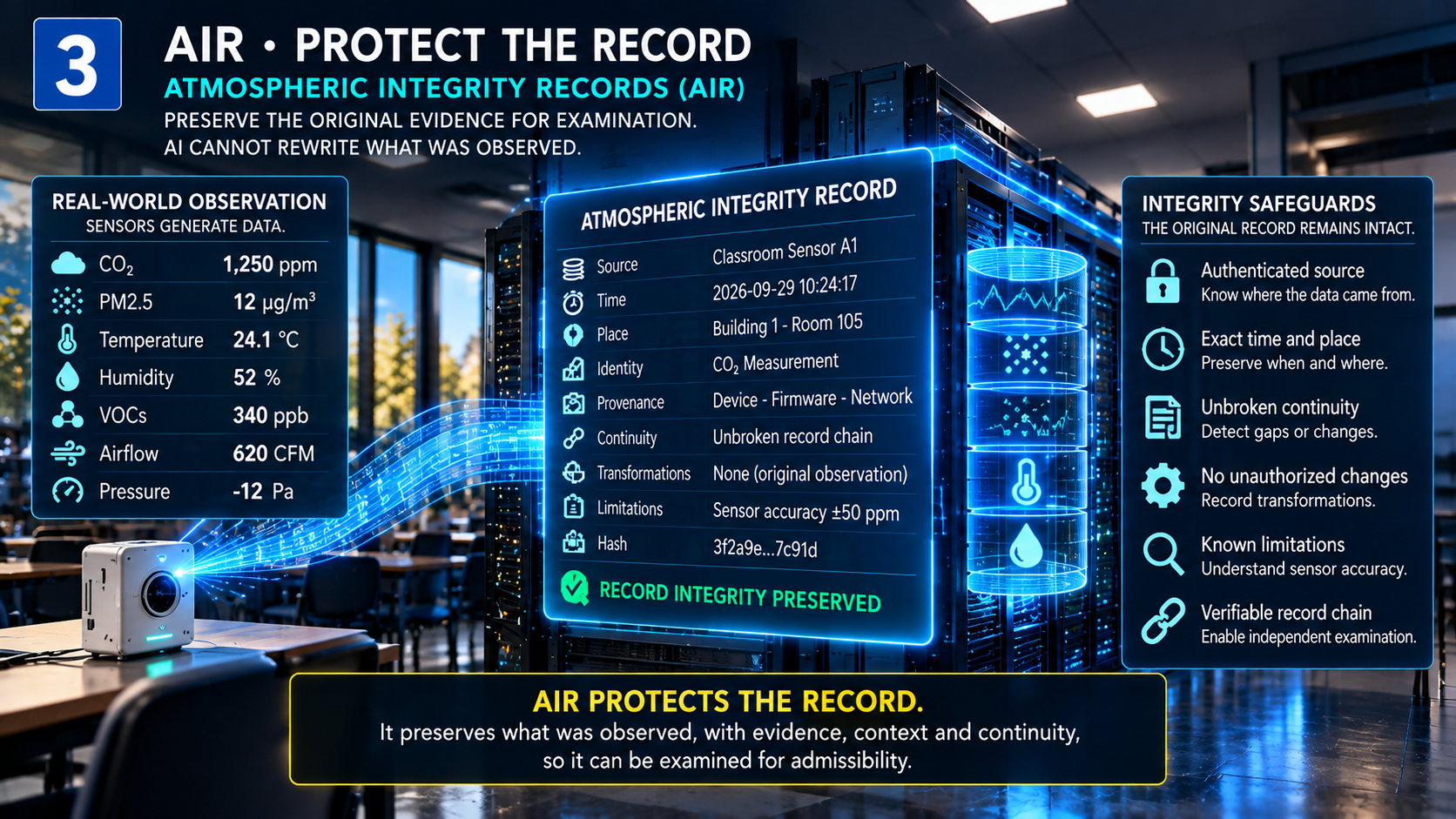 AIR · PROTECT THE RECORD — Preserve the evidence before intelligence interprets it.